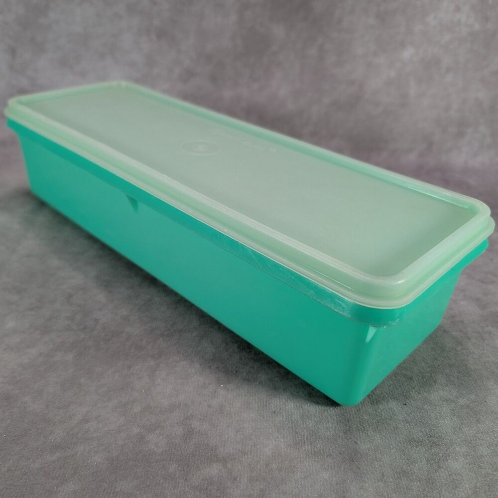 VTG Tupperware 892 Jade Green Celery Keeper Veggie Crisper Container & Lid USA